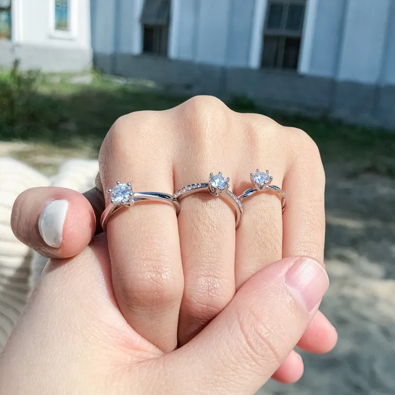 0.5ct Round Cut Moissanite Ring