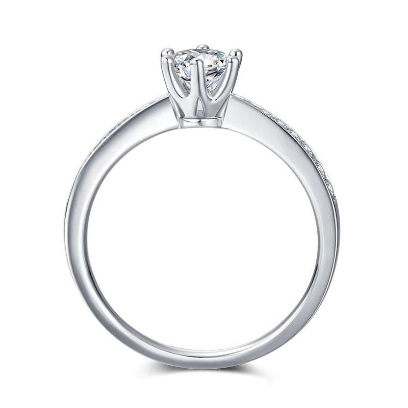 0.5ct Round Cut Moissanite Ring