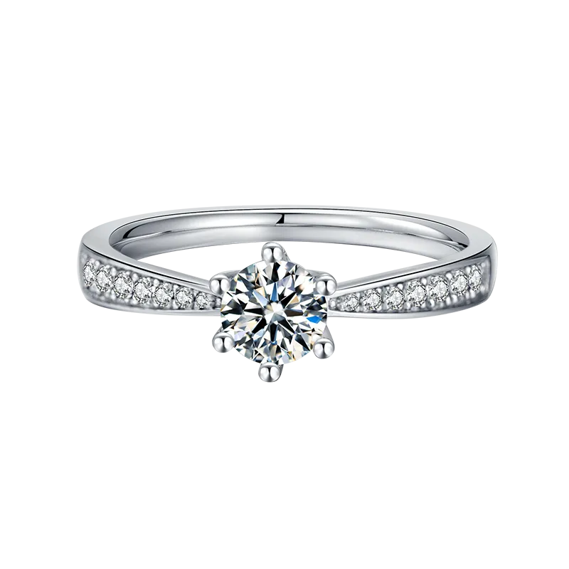 0.5ct Round Cut Moissanite Ring