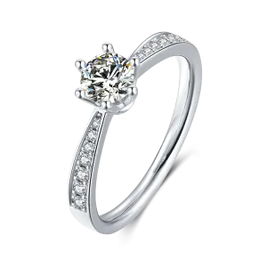 0.5ct Round Cut Moissanite Ring
