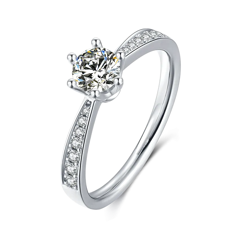 0.5ct Round Cut Moissanite Ring