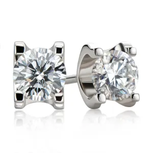 0.5ct/1.0ct Classic Round Cut Moissanite Stud Earrings
