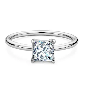 1.0ct Princess Cut Moissanite Solitaire Ring
