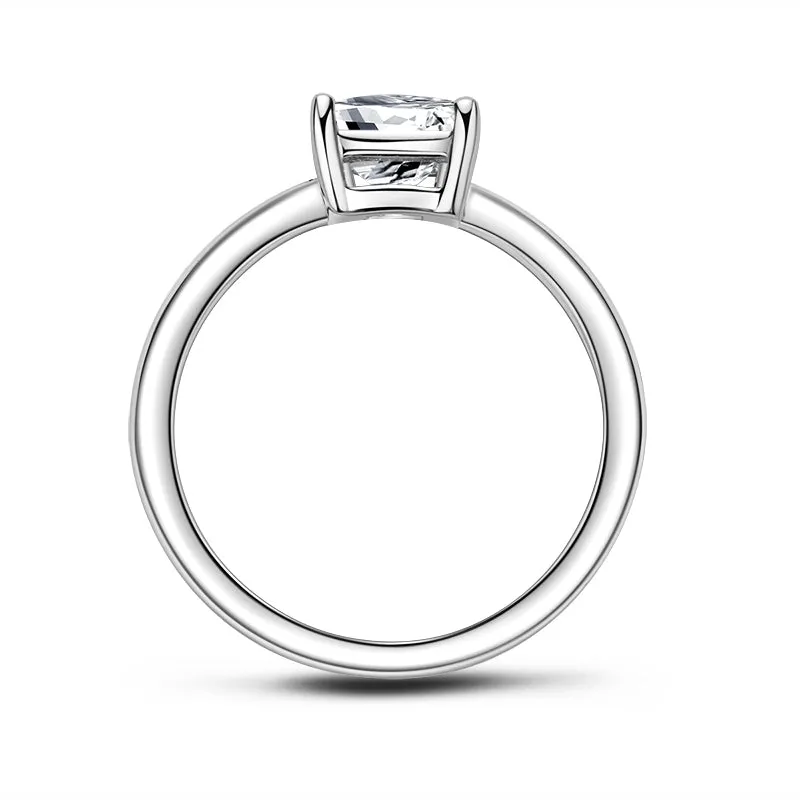 1.0ct Princess Cut Moissanite Solitaire Ring