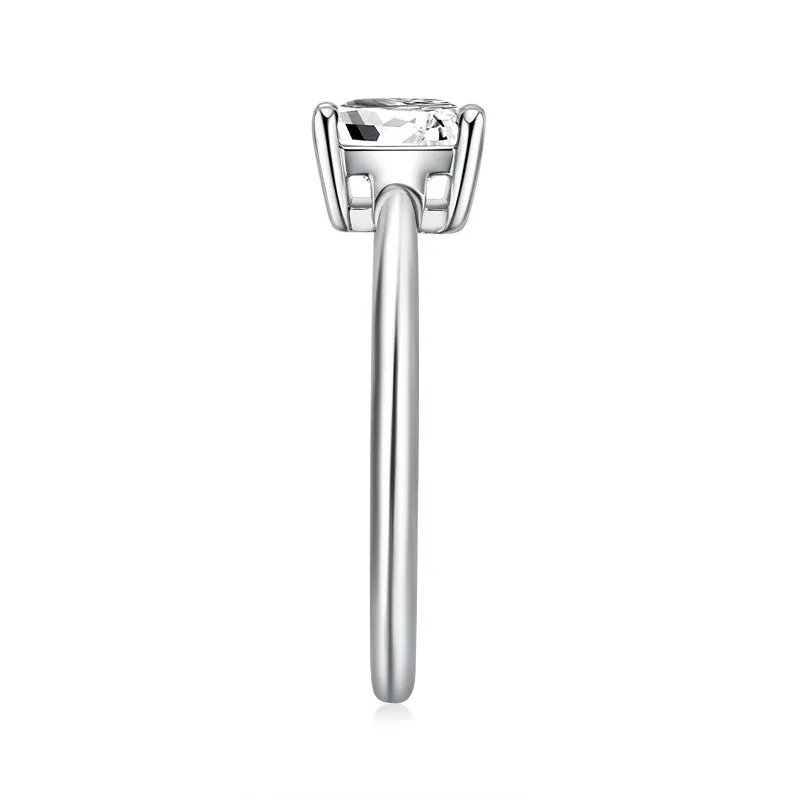 1.0ct Princess Cut Moissanite Solitaire Ring