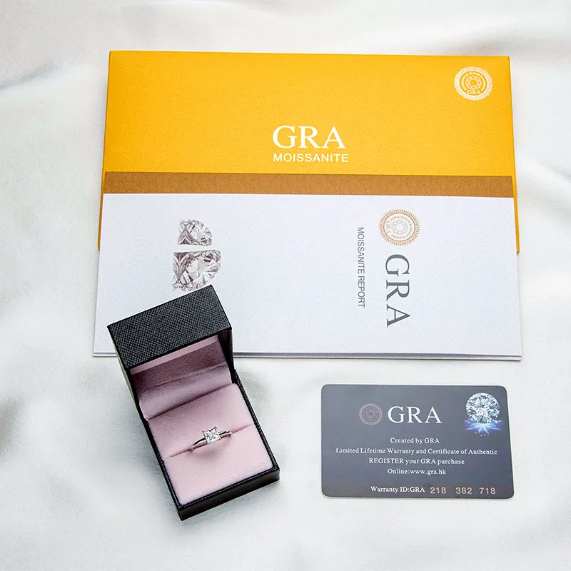 1.0ct Princess Cut Moissanite Solitaire Ring