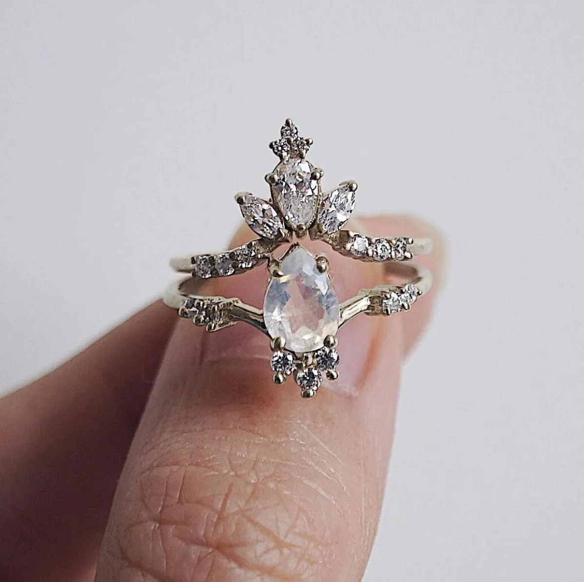 14K Majestic Moonstone Ring Set