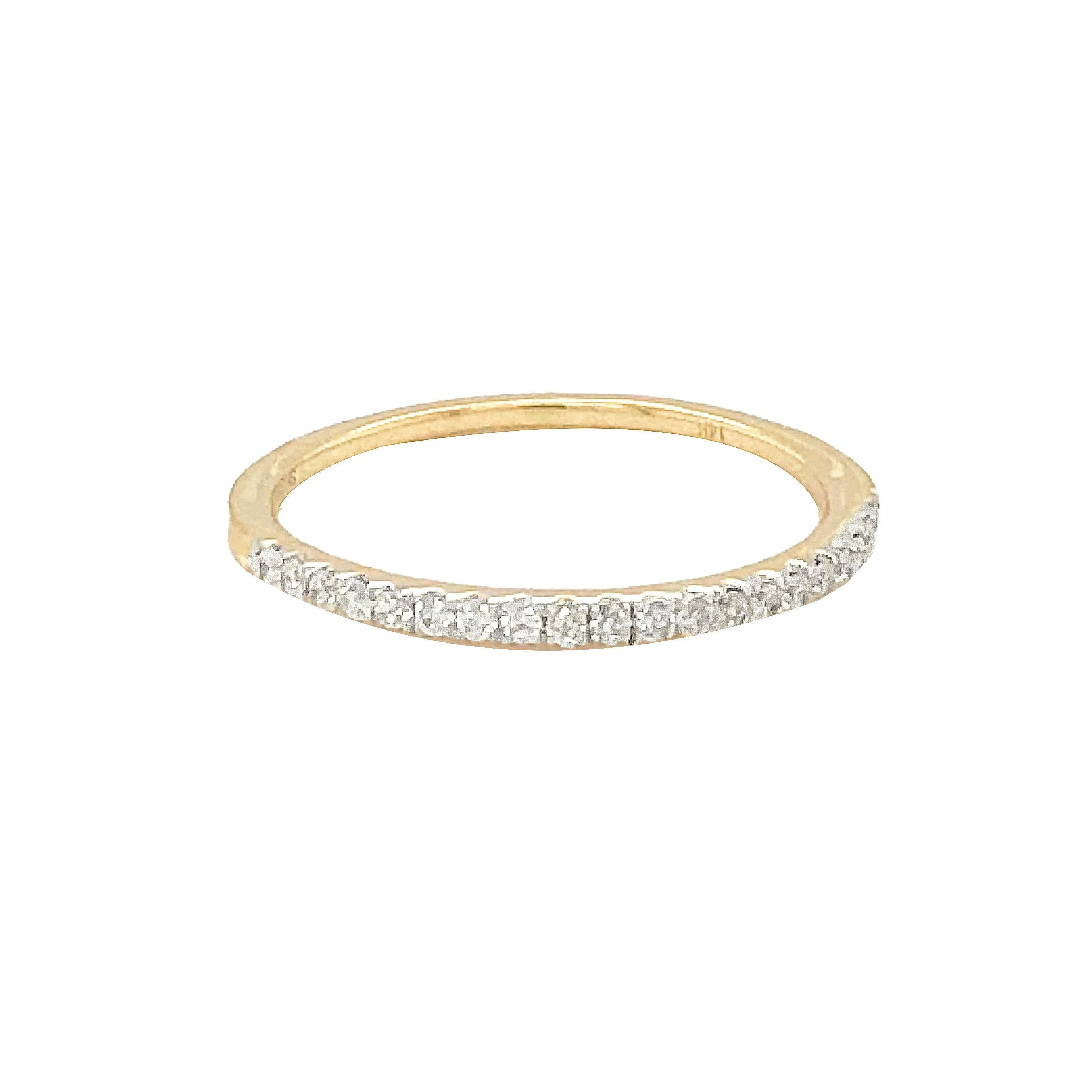 14k Yellow Gold 0.15TDW Diamond Claw Set Semi Eternity Band