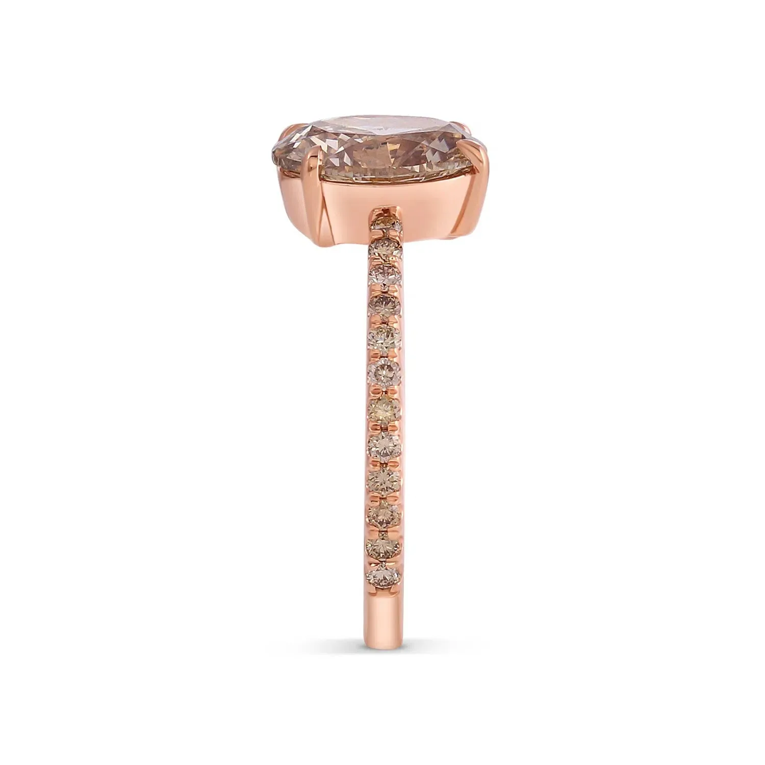 1.50ct Oval & 1.01ct Emerald-Cut Champagne Diamond Engagement Ring