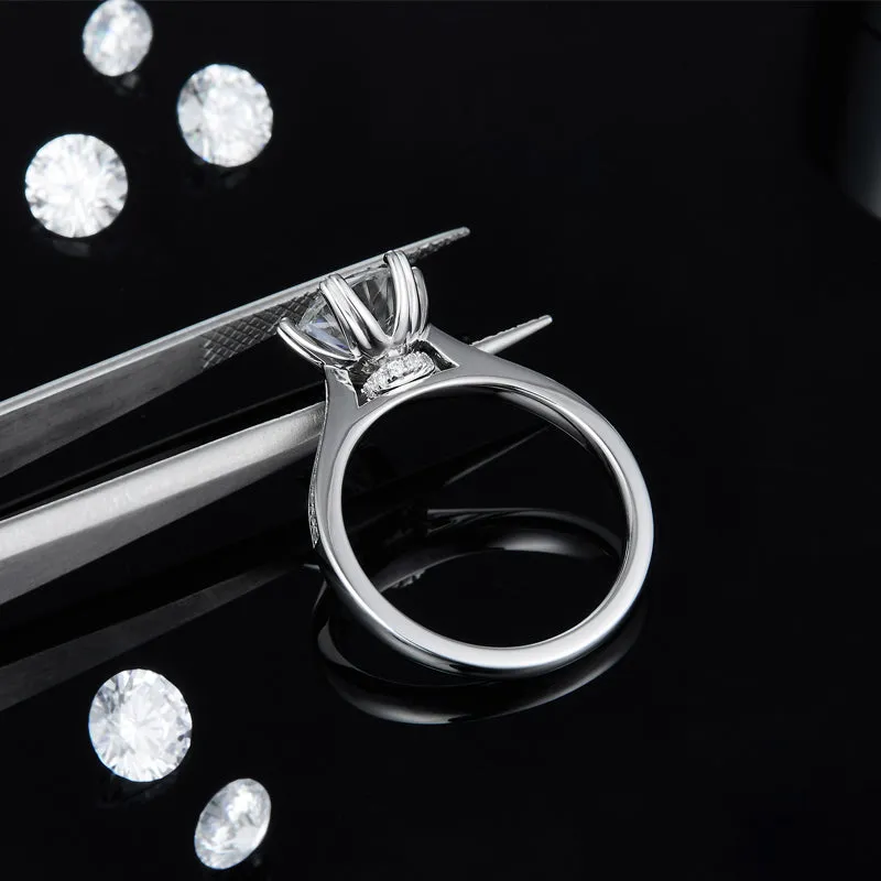 1.5ct/2.0/3.0CT Round Cut Moissanite Ring