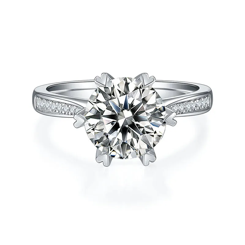 1.5ct/2.0/3.0CT Round Cut Moissanite Ring