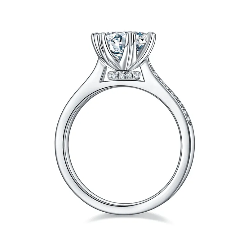 1.5ct/2.0/3.0CT Round Cut Moissanite Ring