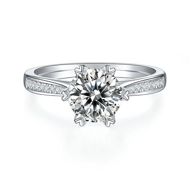 1.5ct/2.0/3.0CT Round Cut Moissanite Ring