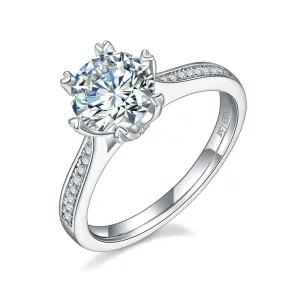 1.5ct/2.0/3.0CT Round Cut Moissanite Ring