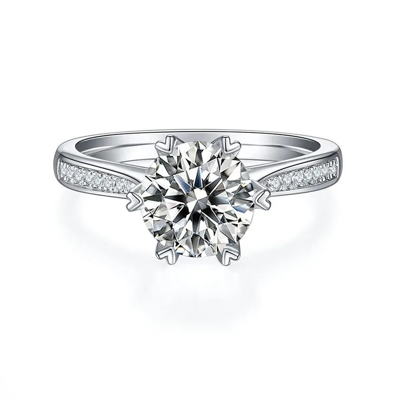 1.5ct/2.0/3.0CT Round Cut Moissanite Ring