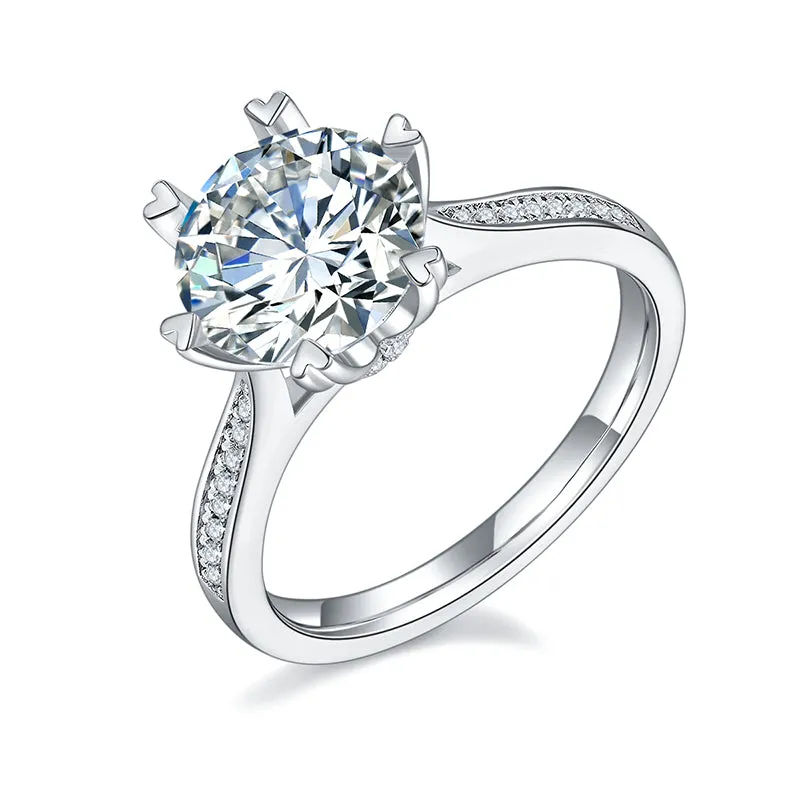 1.5ct/2.0/3.0CT Round Cut Moissanite Ring