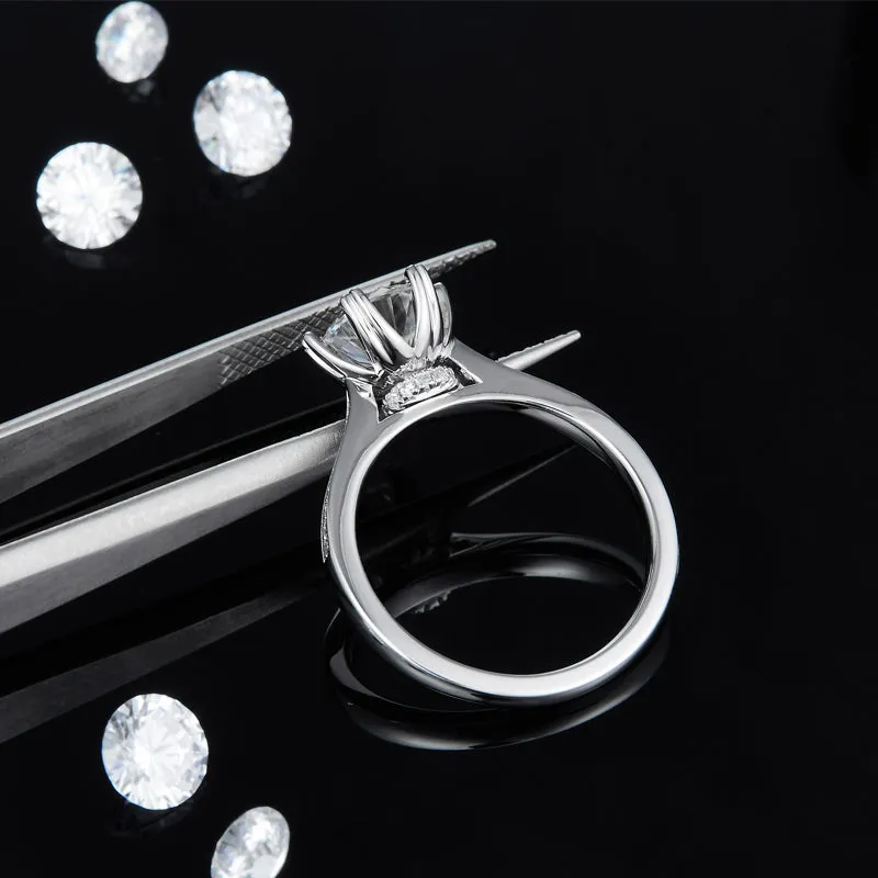 1.5ct/2.0/3.0CT Round Cut Moissanite Ring
