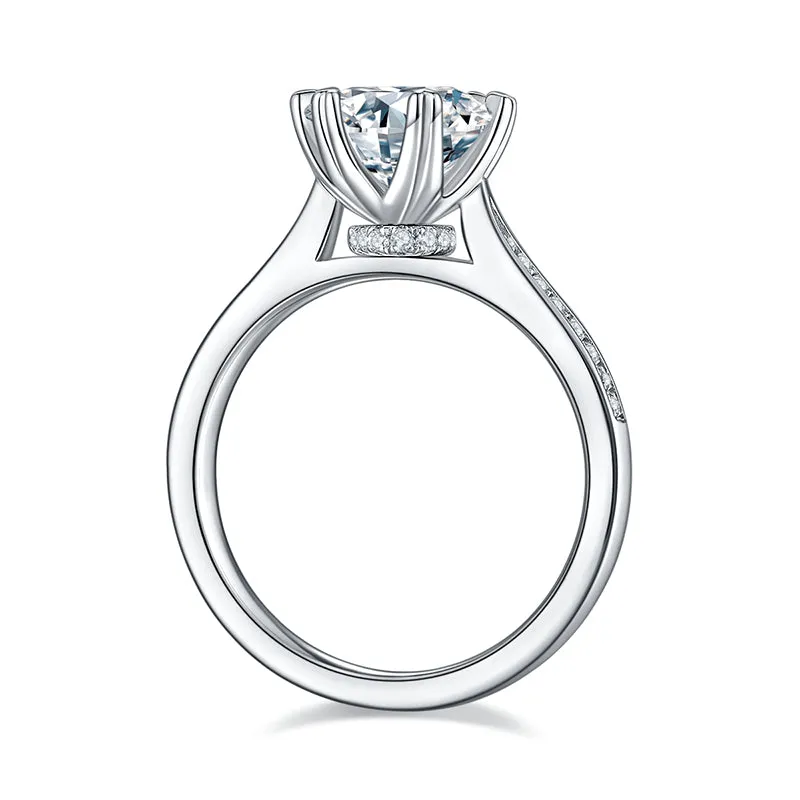 1.5ct/2.0/3.0CT Round Cut Moissanite Ring