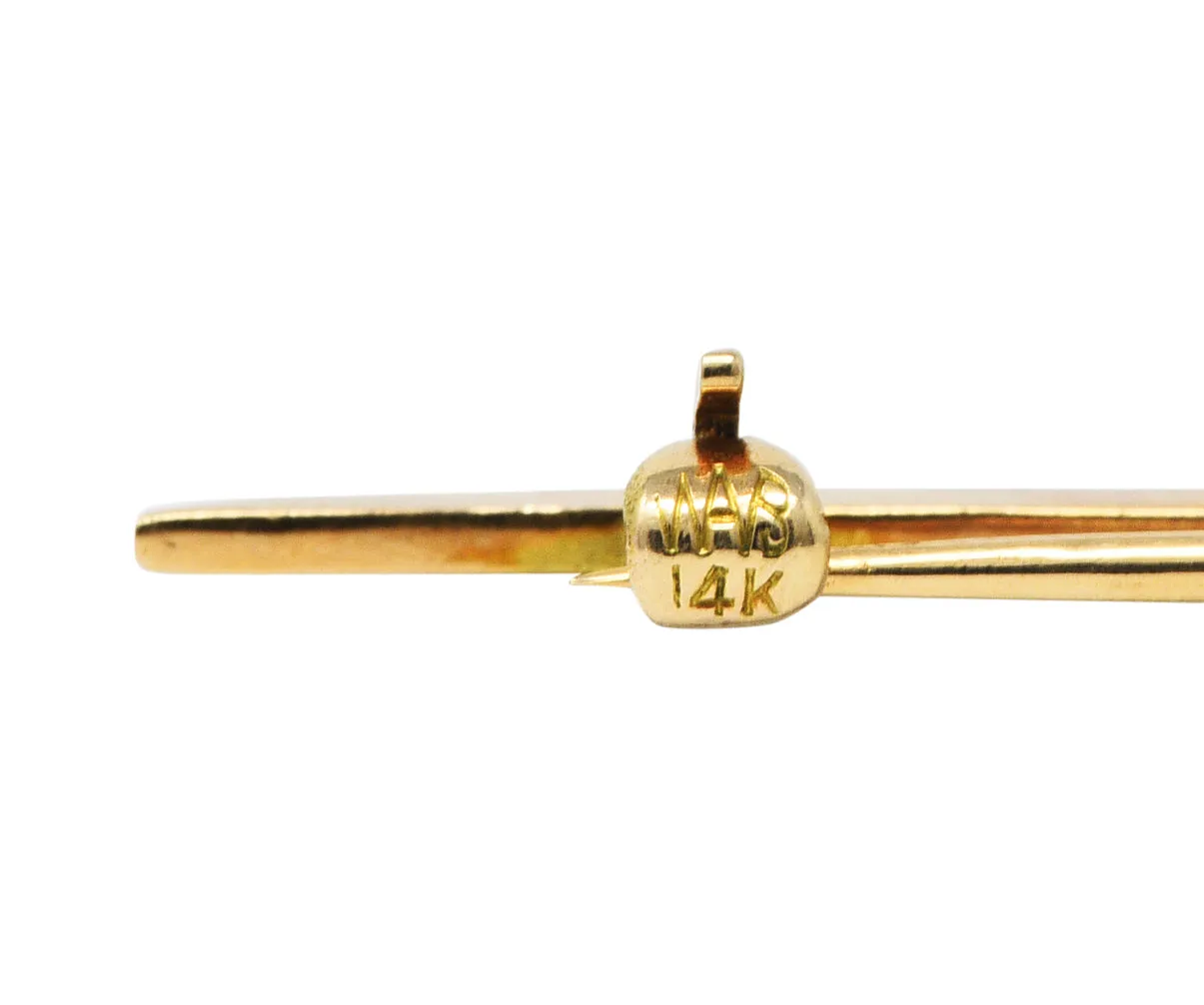 1850's Georgian Rose Cut Diamond Silver-Topped 14 Karat Gold Cross Charm Pendant