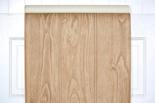 1940s Faux Wood Grain Vintage Wallpaper