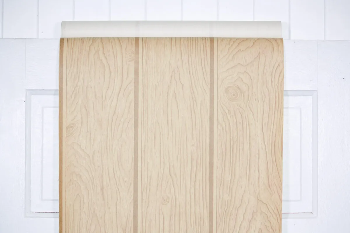 1940s Faux Wood Grain Vintage Wallpaper