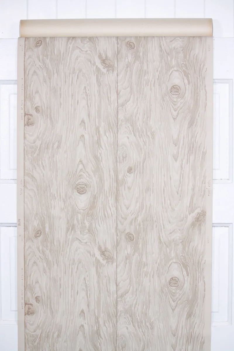 1950s Faux Wood Grain Vintage Wallpaper