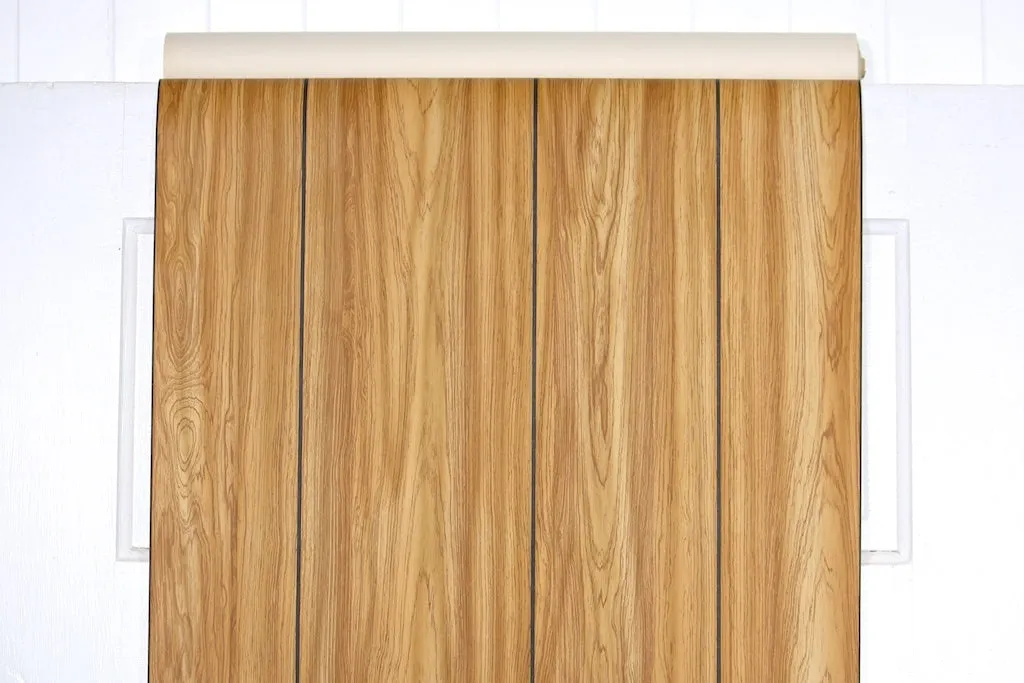 1970s Faux Wood Grain Vintage Wallpaper