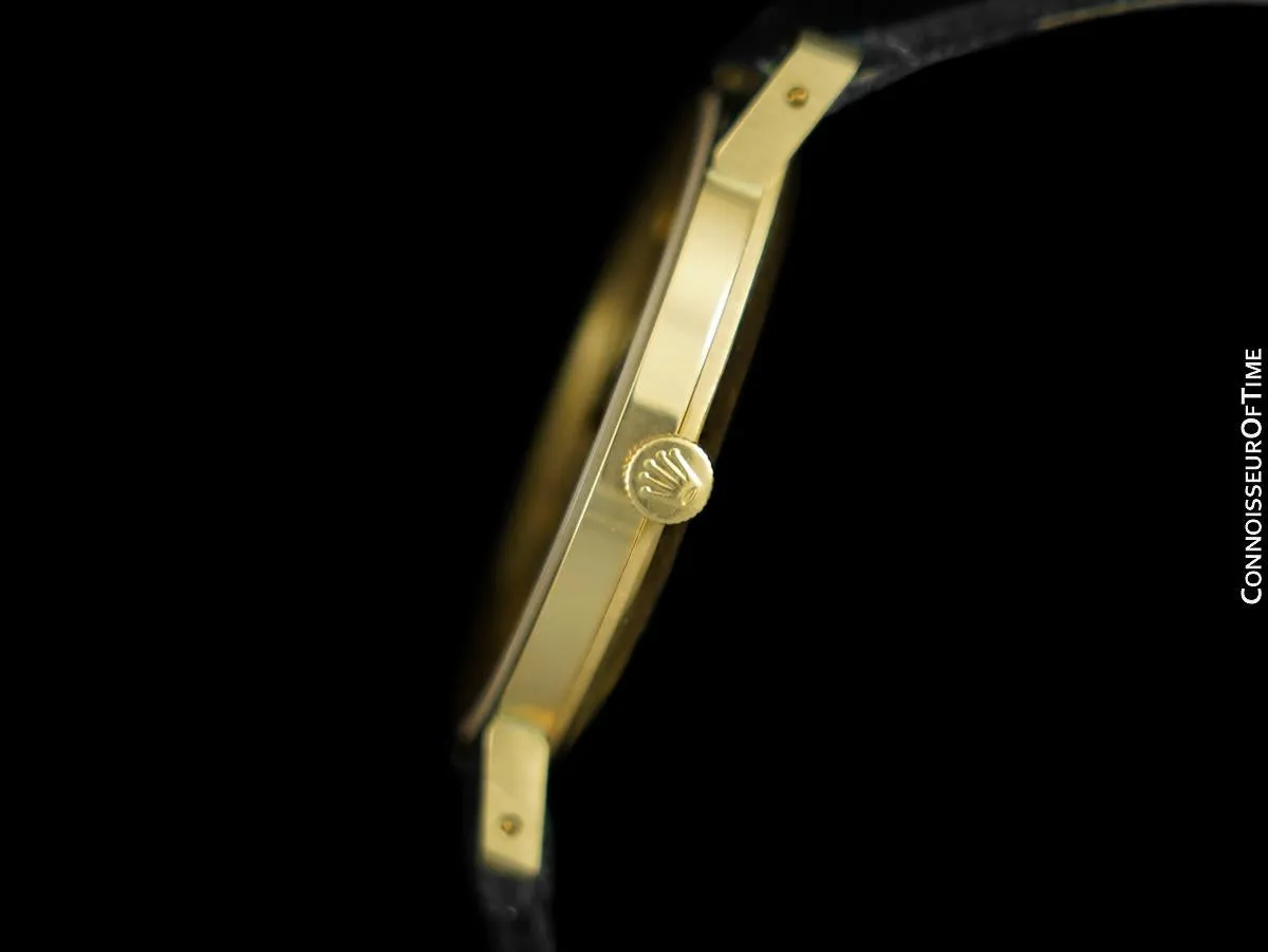 1973 Rolex Cellini Vintage Mens Midsize Handwound Watch, Ref. 3833 - 18K Gold