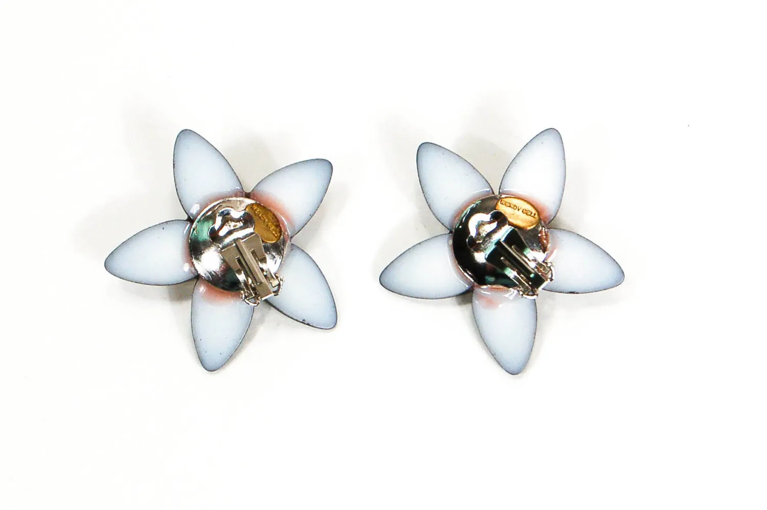 1980's Black Star Rhinestone Earrings by Wendy Gell