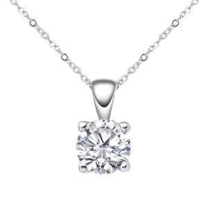 1CT Round Cut Moissanite Diamond Pendant Necklace