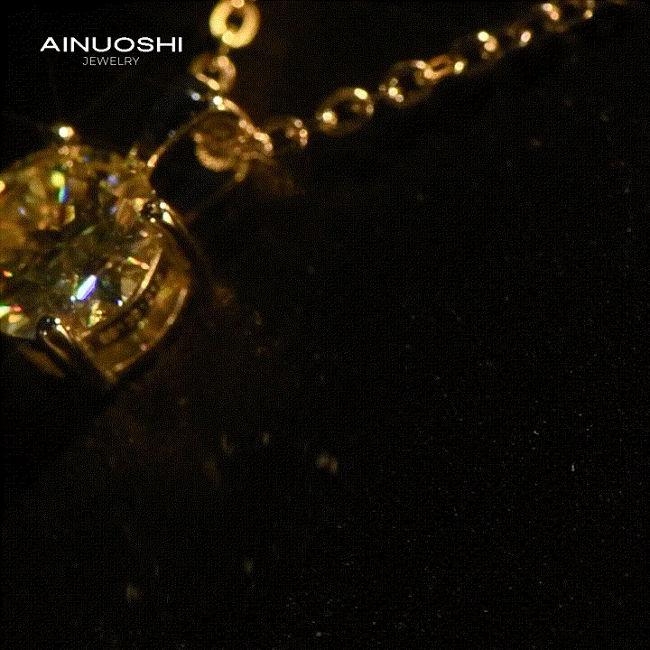 1CT Round Cut Moissanite Diamond Pendant Necklace
