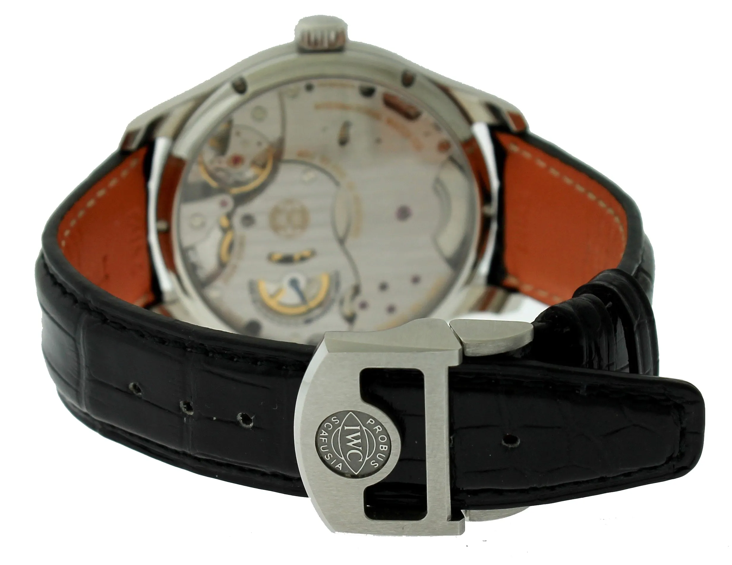 2014 IWC Portuguese Hand Wound Eight Days 43mm Black Steel Watch IW510202 5102