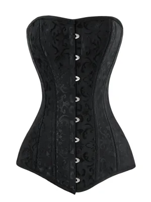 26 Steel Boned Brocade Long Torso Hourglass Body Shaper Corset
