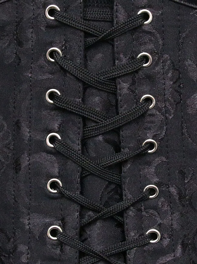 26 Steel Boned Brocade Long Torso Hourglass Body Shaper Corset