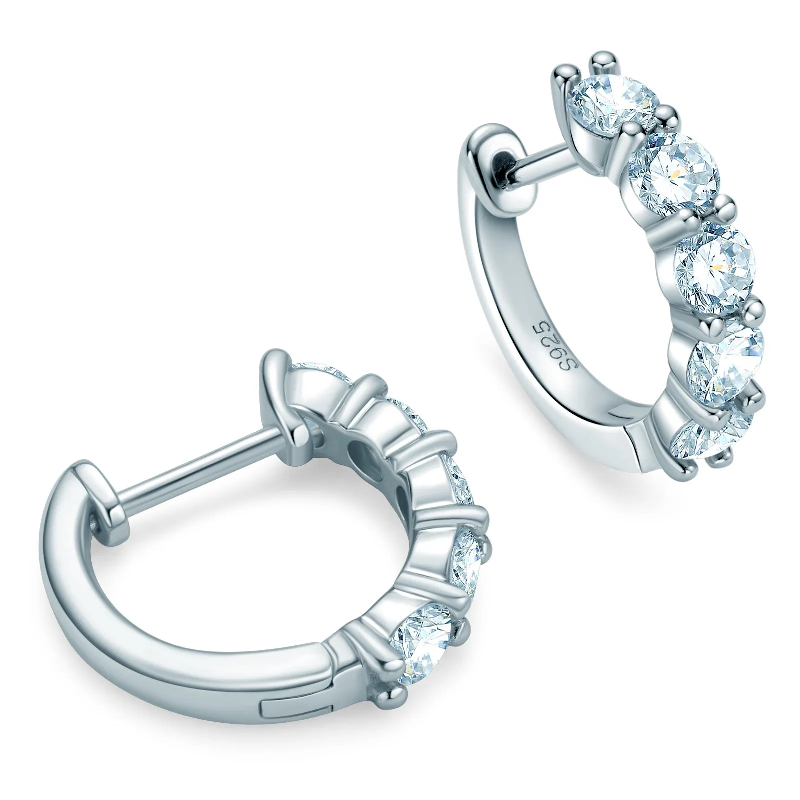 3.5mm Round Cut Moissanite Clip Earrings