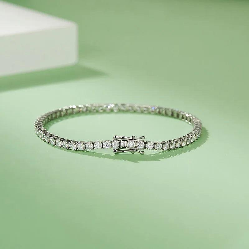 3mm/4mm/5mm Round Moissanite Classic Tennis Bracelet