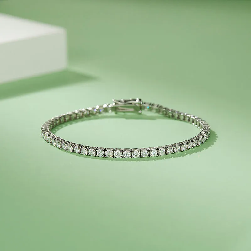 3mm/4mm/5mm Round Moissanite Classic Tennis Bracelet