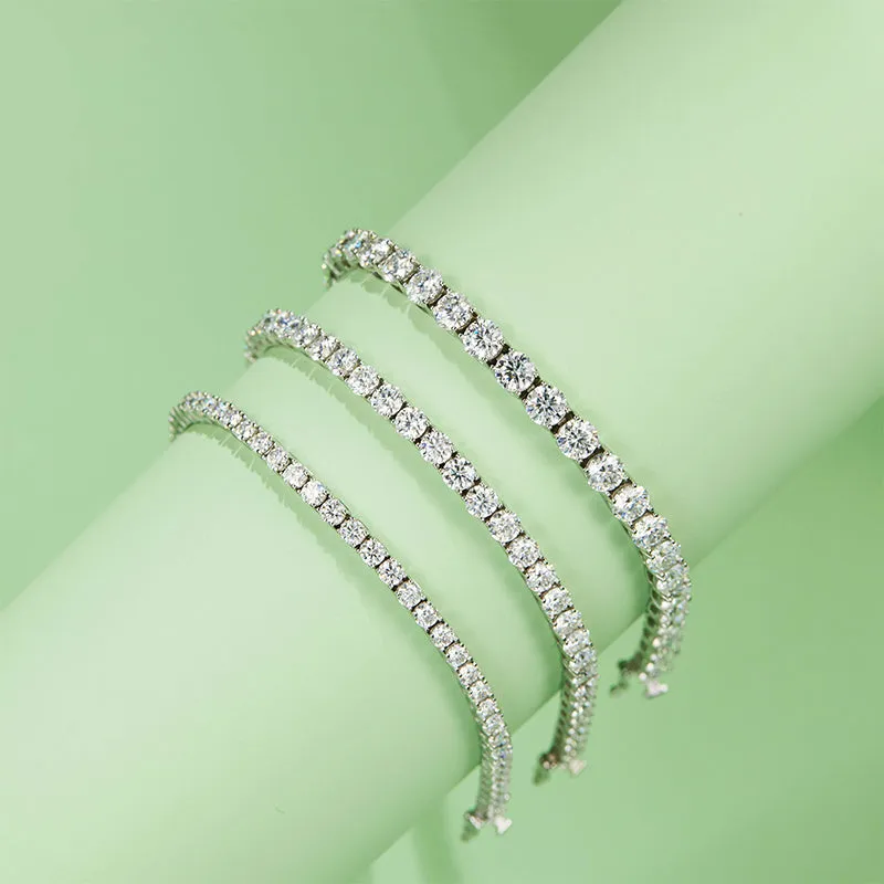 3mm/4mm/5mm Round Moissanite Classic Tennis Bracelet