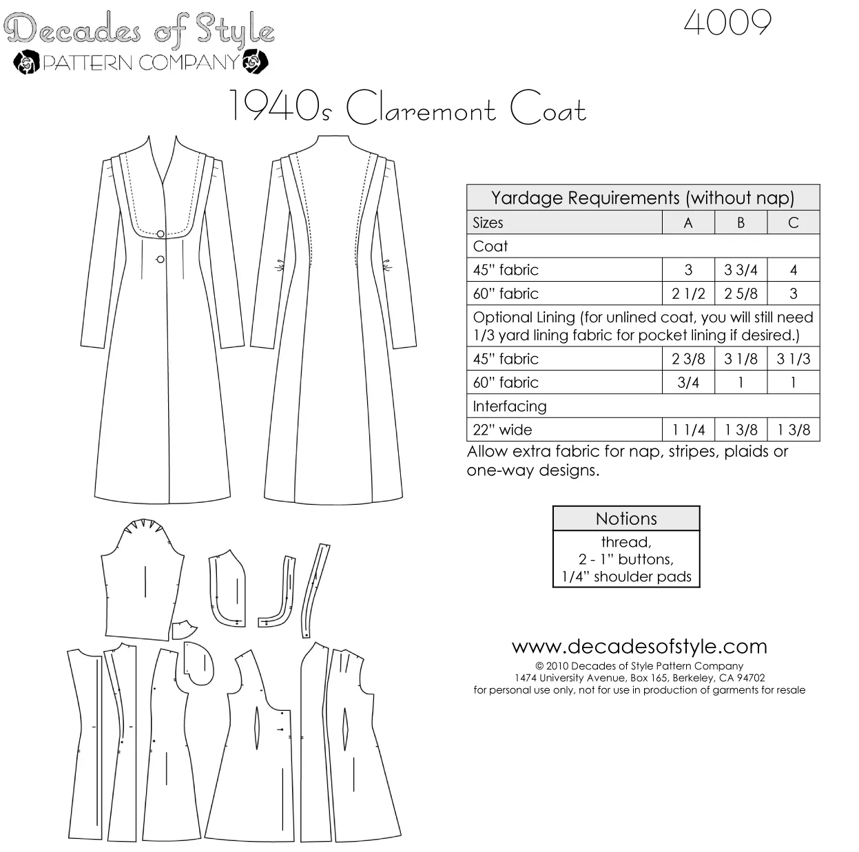 #4009    1940s Claremont Coat