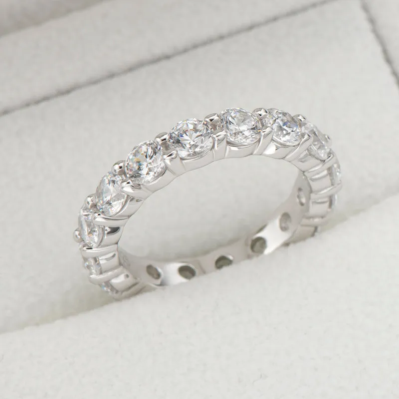 4mm Round Full Eternity Moissanite Ring