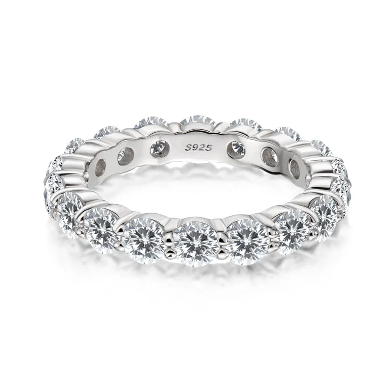 4mm Round Full Eternity Moissanite Ring
