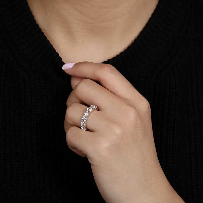 4mm Round Full Eternity Moissanite Ring