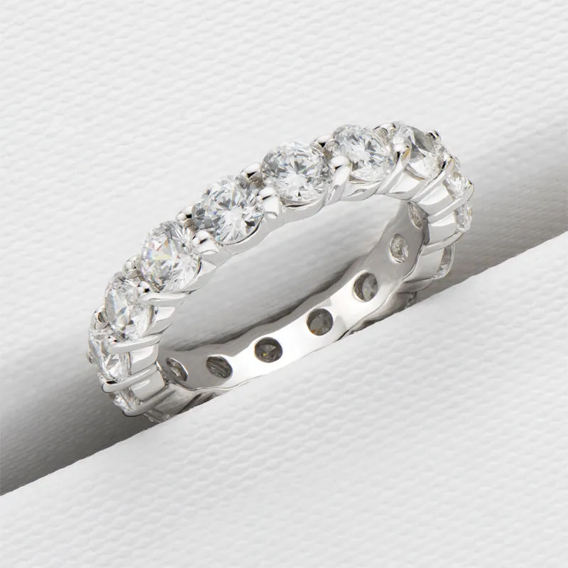 4mm Round Full Eternity Moissanite Ring