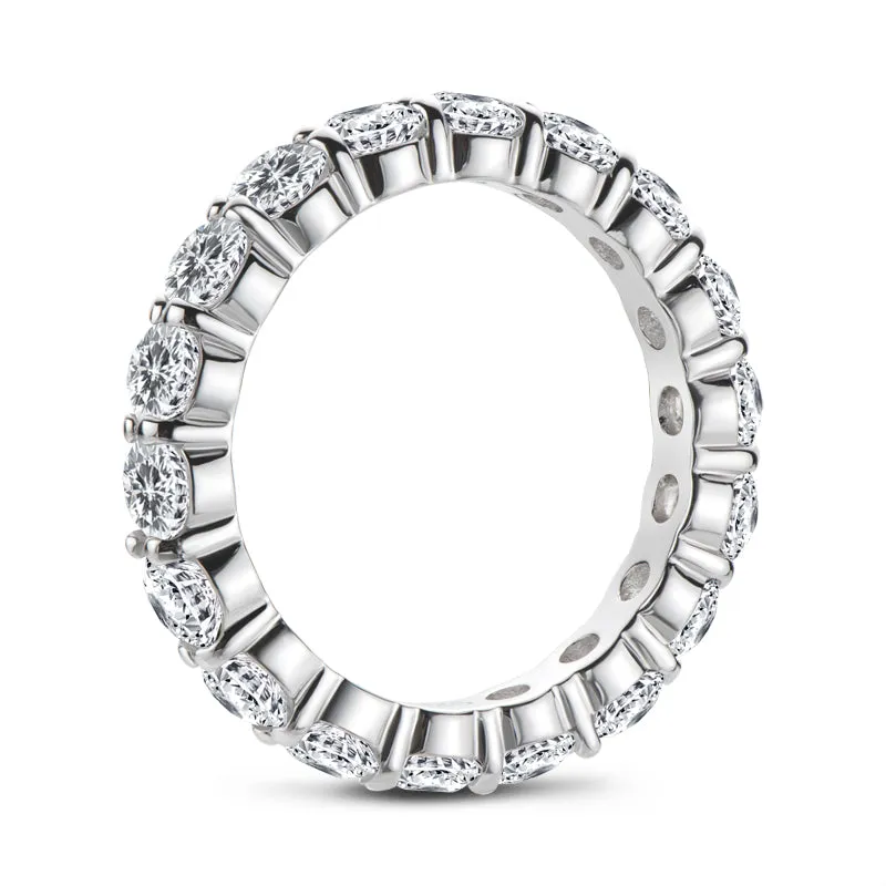 4mm Round Full Eternity Moissanite Ring