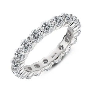 4mm Round Full Eternity Moissanite Ring