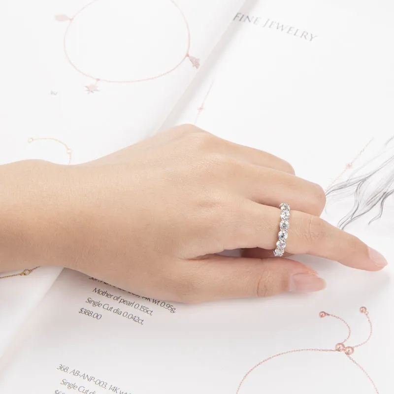 4mm Round Full Eternity Moissanite Ring