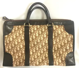 70's Christian Dior vintage brown and beige trotter monogram tote bag, travel or business bag for unisex use. Rare piece.