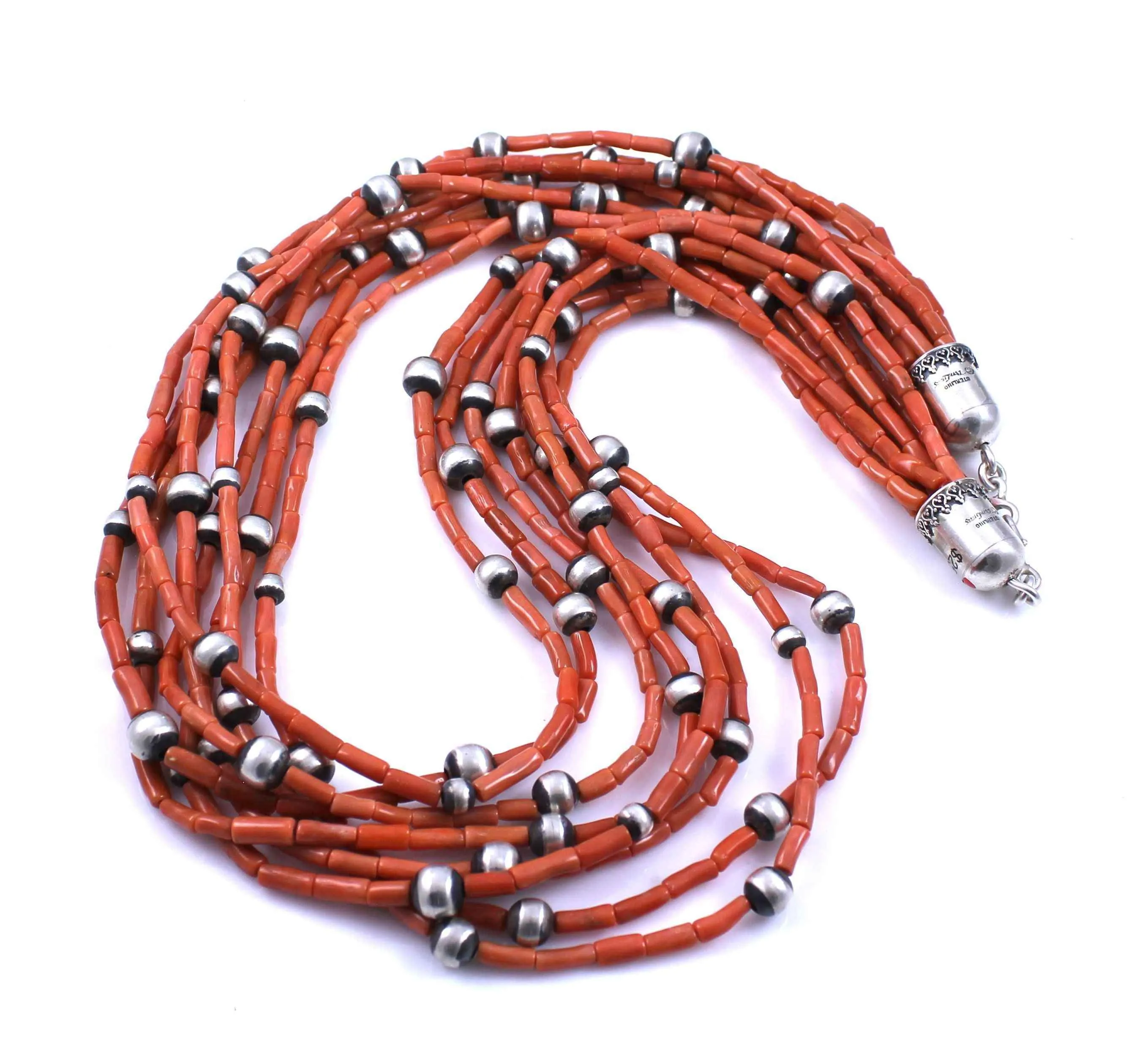 8 Strand Coral Necklace