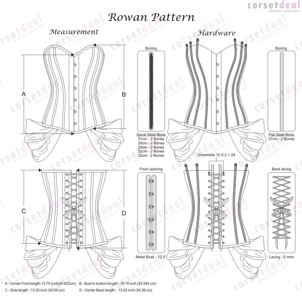 Abasi Black Burlesque Fashion Corset