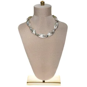 Abstract Modernist Silver Collar Necklace